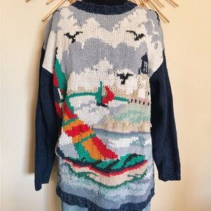 Colorful Nautical Knit Sweater